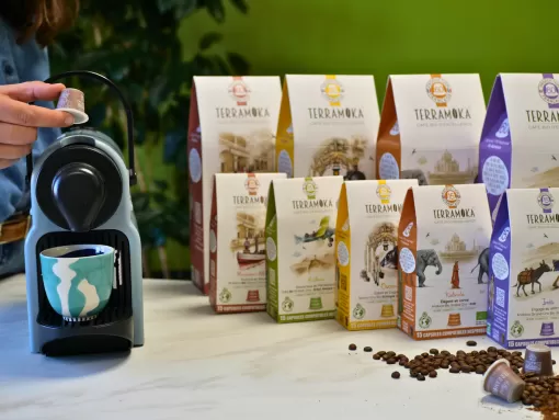 DécouvrezTerramoka, notre gamme de capsules biodégradables compatibles Nespresso chez Couleur Café, Castres, Couleur Café